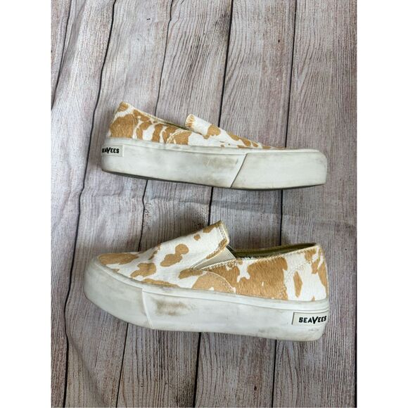 Seavees Baja Platform Mulholland Cowhide Slip-On Sneakers Size - Picture 4 of 13